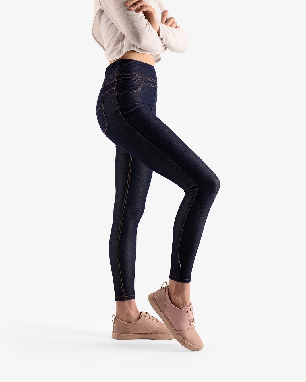 Buy Blue Rinse Jersey Denim Leggings from Next Luxembourg